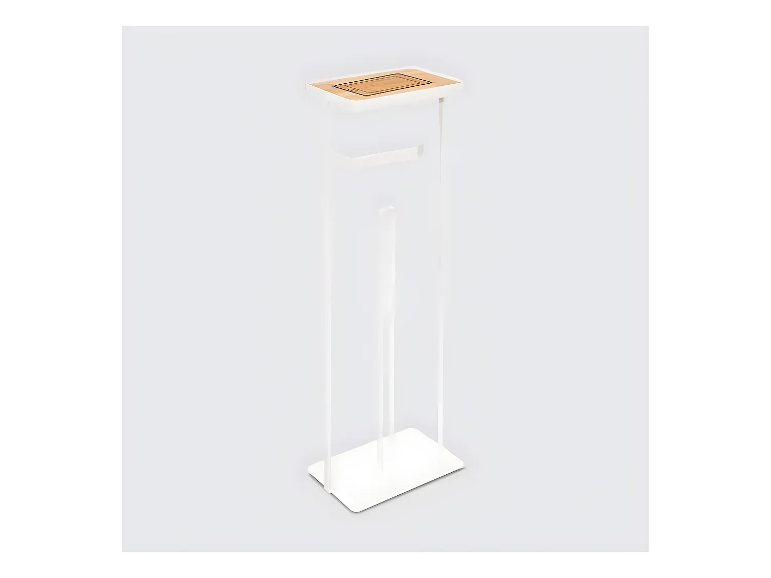 Dérouleur avec réserve pour papier WC en métal  blanc -  Longueur 18,5 x Profondeur 12 x Hauteur 59 cm