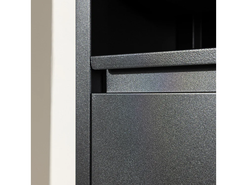 Ushuaia Schuhschrank Metall 4 Klappen schwarz.
