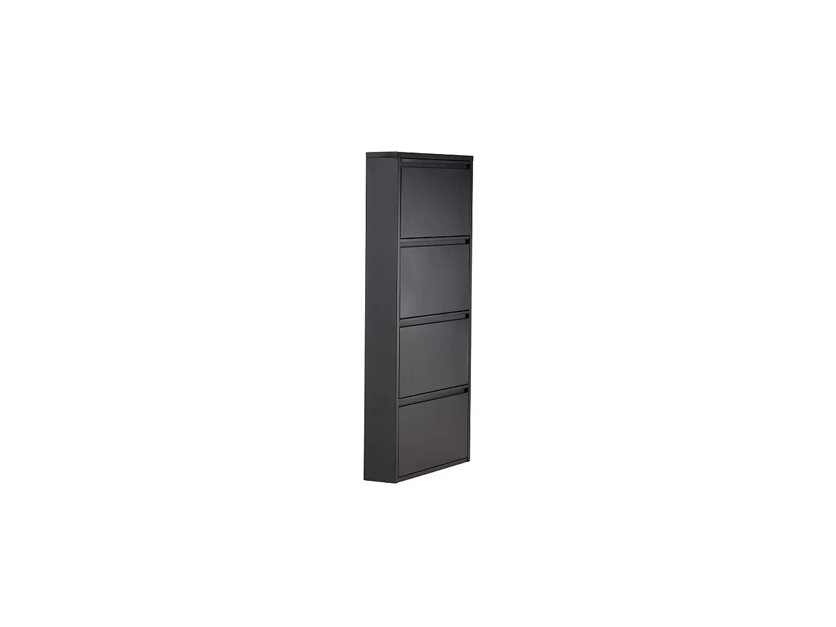 Ushuaia Schuhschrank Metall 4 Klappen schwarz.