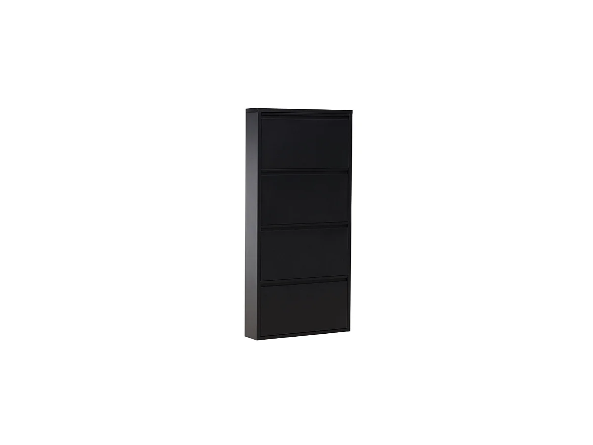 Ushuaia Schuhschrank Metall 4 Klappen schwarz.