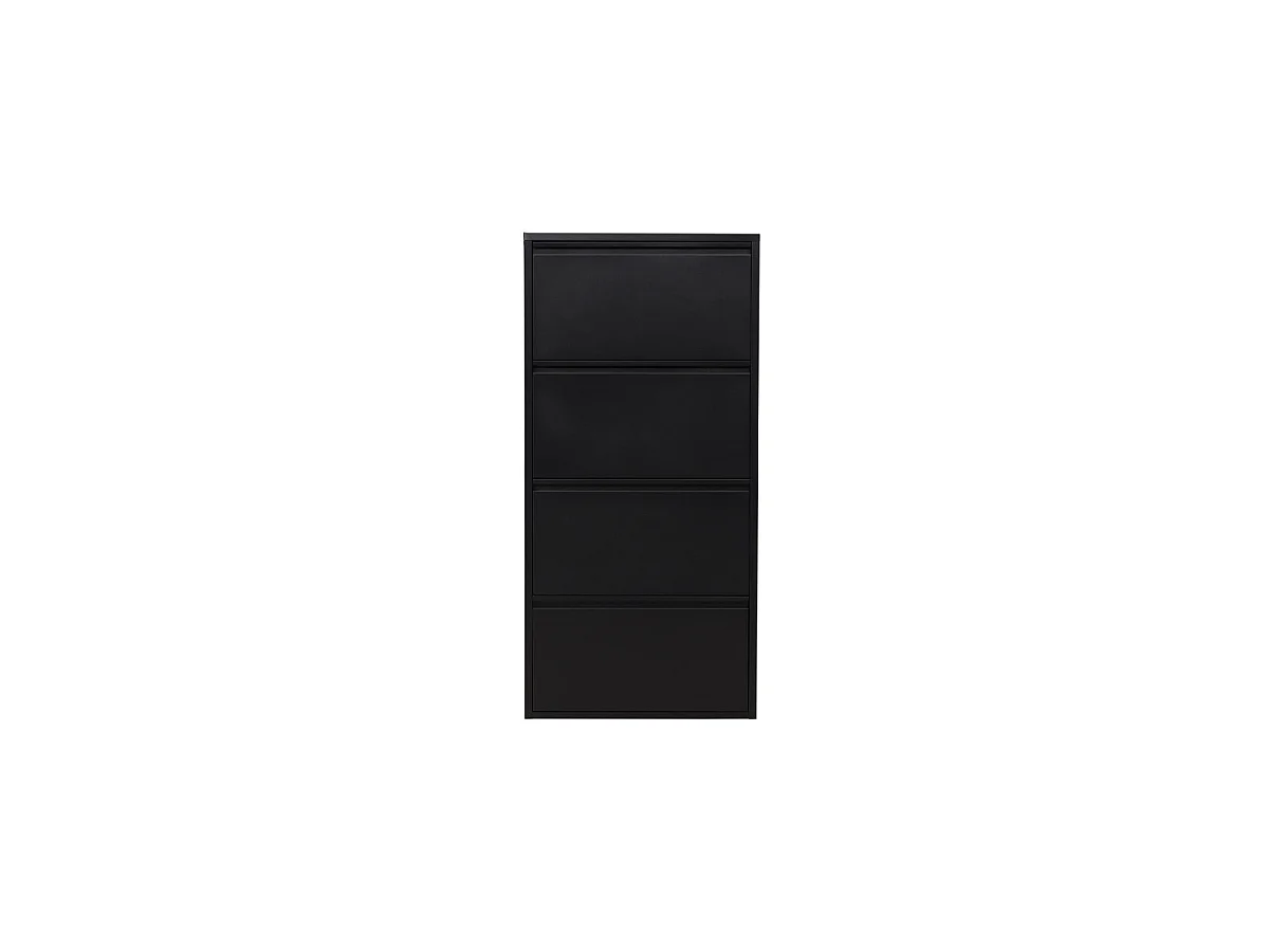 Ushuaia Schuhschrank Metall 4 Klappen schwarz.