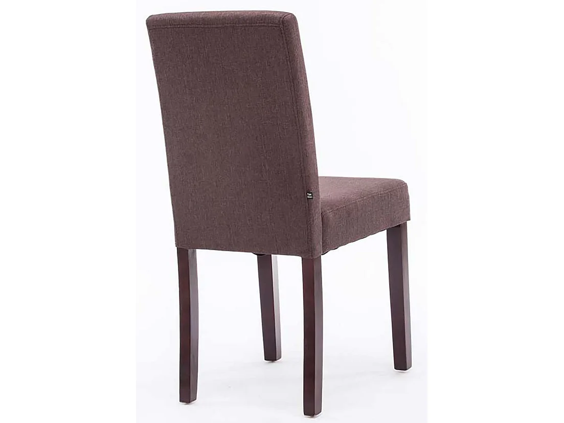 Lot de 2  chaise salle à manger - Tissu & Bois - Marron - Ina