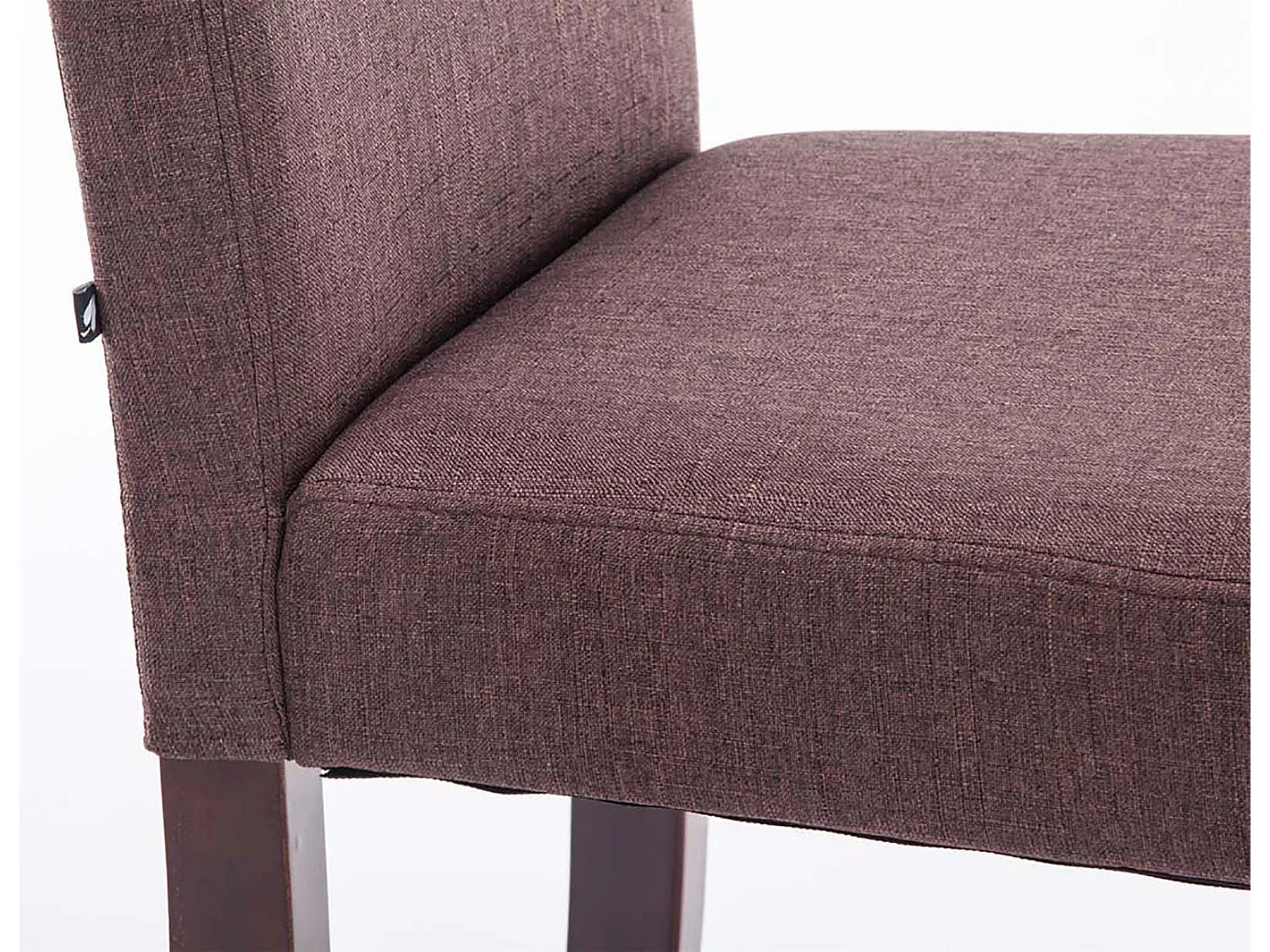 Lot de 2  chaise salle à manger - Tissu & Bois - Marron - Ina