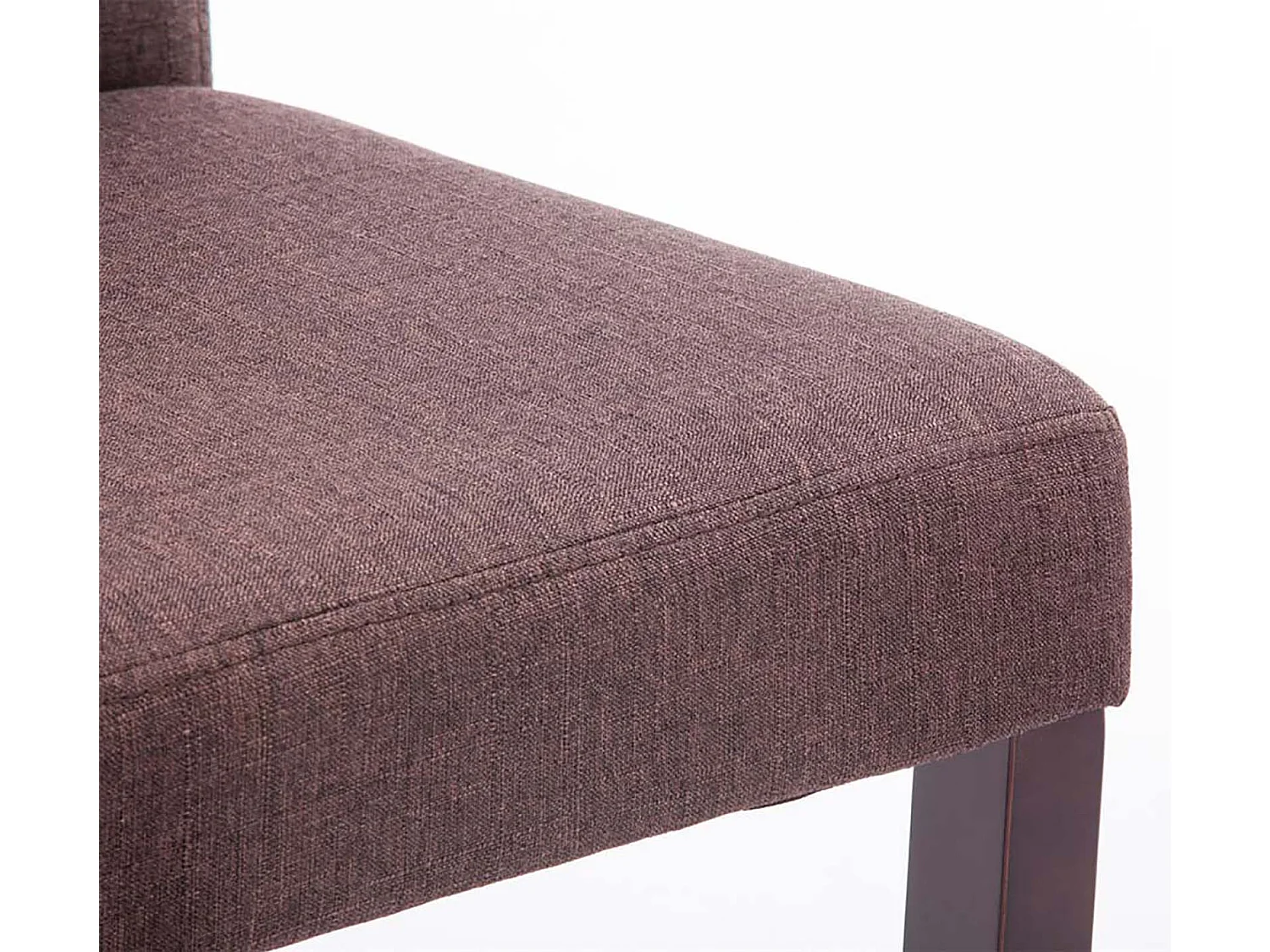 Lot de 2  chaise salle à manger - Tissu & Bois - Marron - Ina