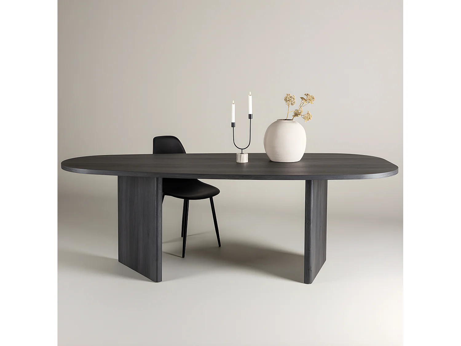 Grönvik Esstisch oval 100x220 cm schwarz.