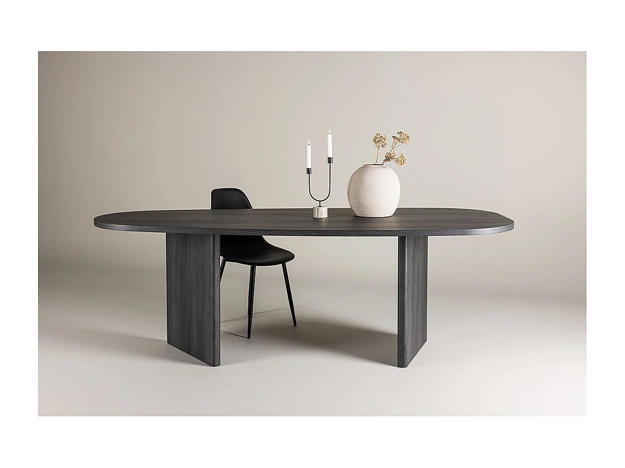Grönvik table de salle à manger ovale 100x220 cm noir.