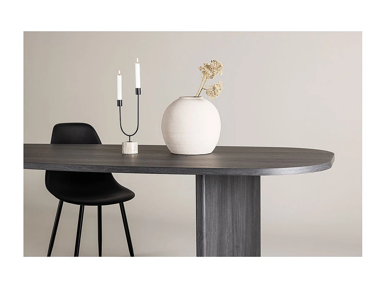 Grönvik table de salle à manger ovale 100x220 cm noir.