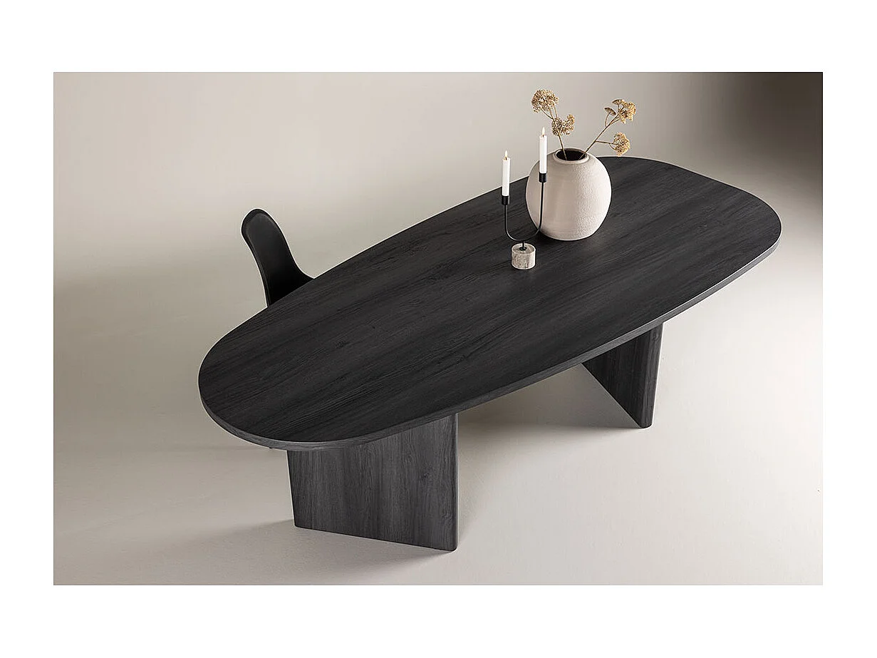 Grönvik table de salle à manger ovale 100x220 cm noir.