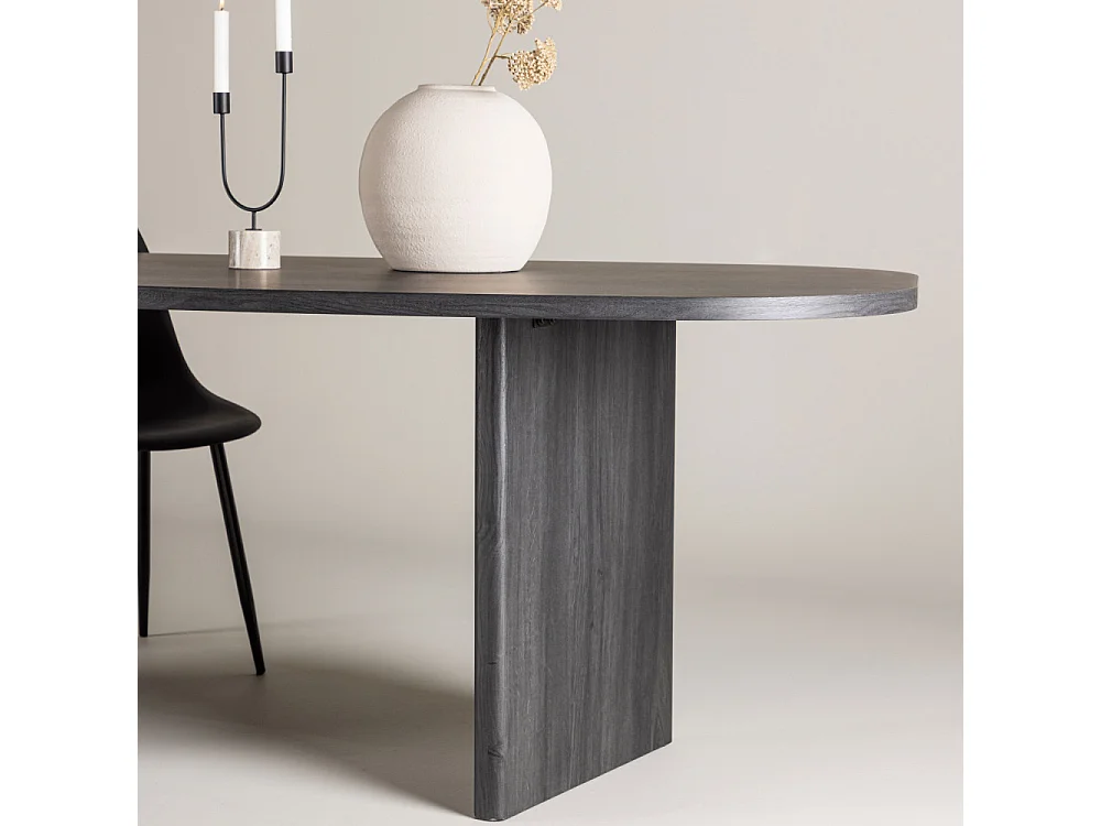 Grönvik table de salle à manger ovale 100x220 cm noir.