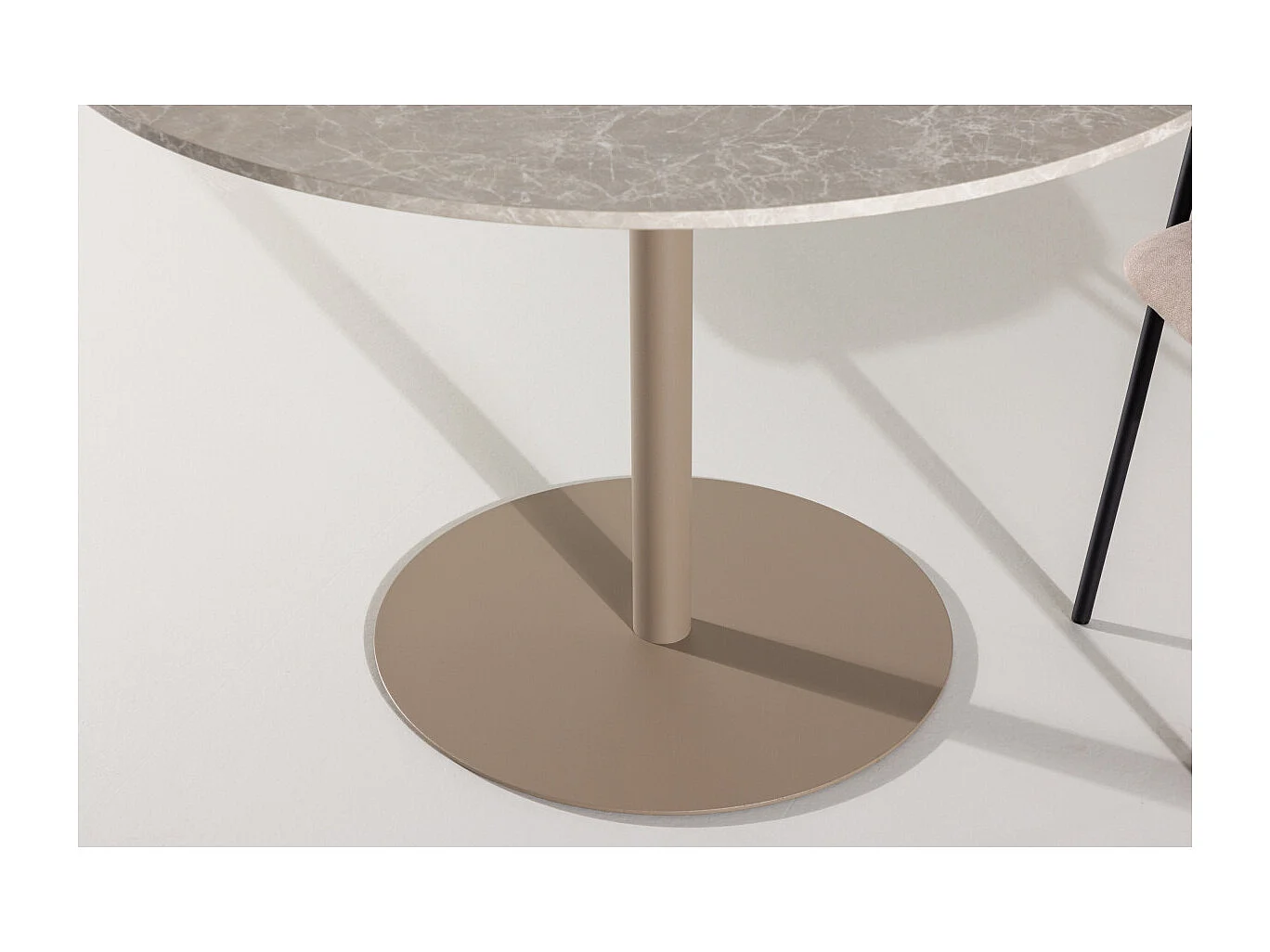 Table à Manger Effet Marbre "Lycke" 110cm Beige