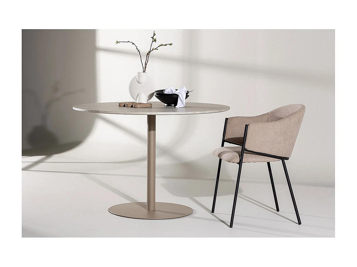 Lycke table de salle à manger Ø110 cm beige.