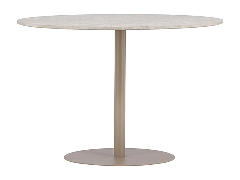 Table à Manger Effet Marbre "Lycke" 110cm Beige