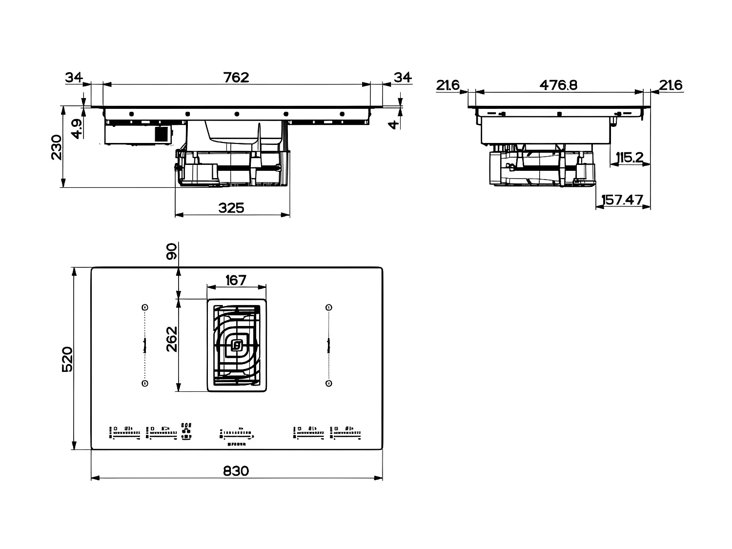 Plaque induction ROBLIN 7500W 83cm, 6837071