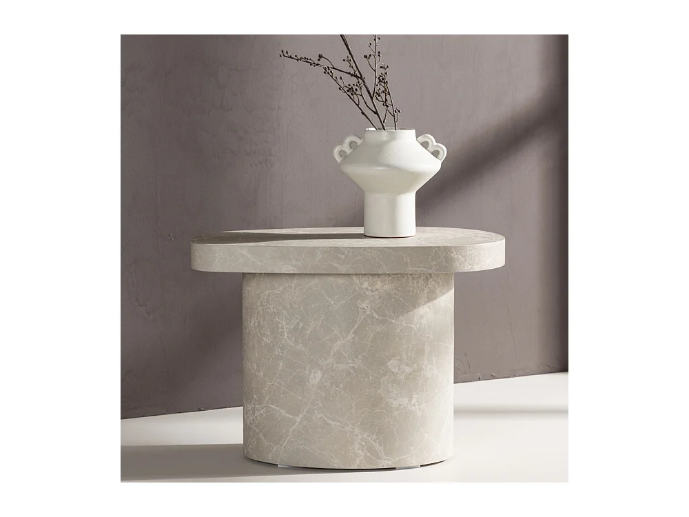 Table d'Appoint Design "Bastad" 50cm Gris Clair