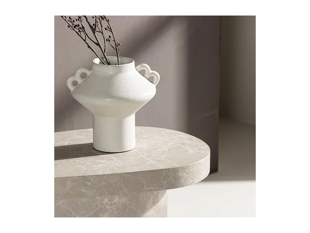 Table d'Appoint Design "Bastad" 50cm Gris Clair