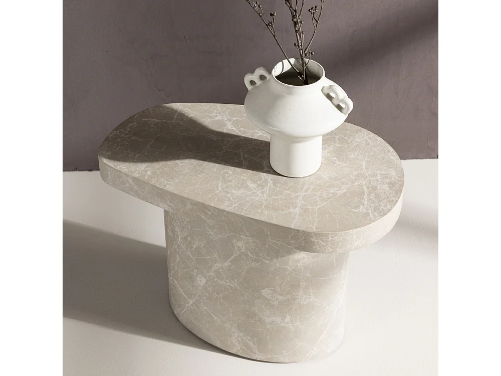 Table d'Appoint Design "Bastad" 50cm Gris Clair