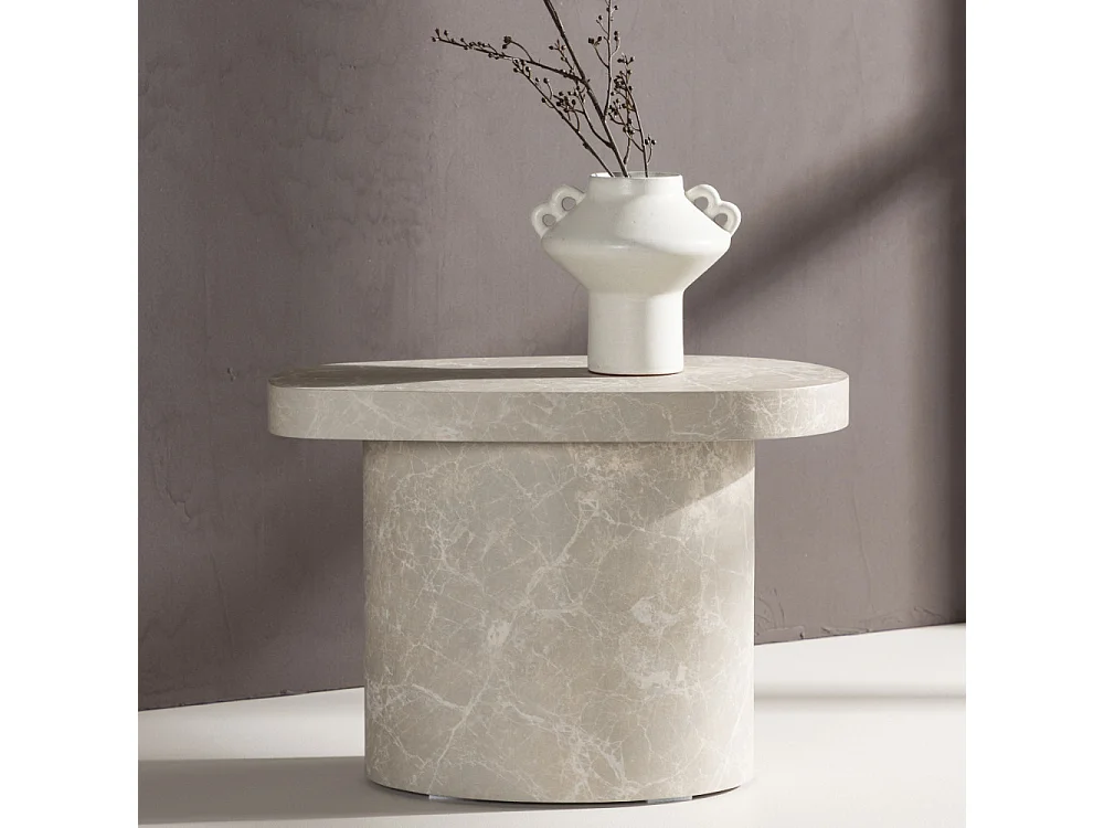 Table d'Appoint Design "Bastad" 50cm Gris Clair