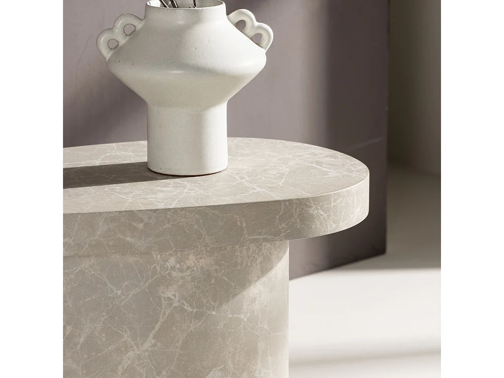 Table d'Appoint Design "Bastad" 50cm Gris Clair