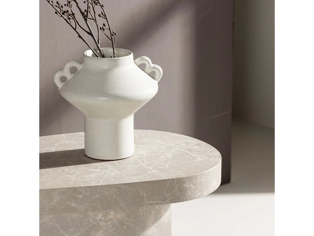 Table d'Appoint Design "Bastad" 50cm Gris Clair