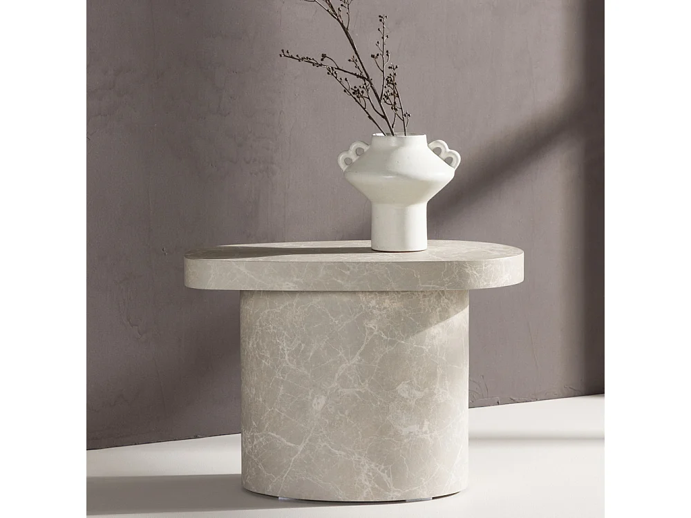 Table d'Appoint Design "Bastad" 50cm Gris Clair