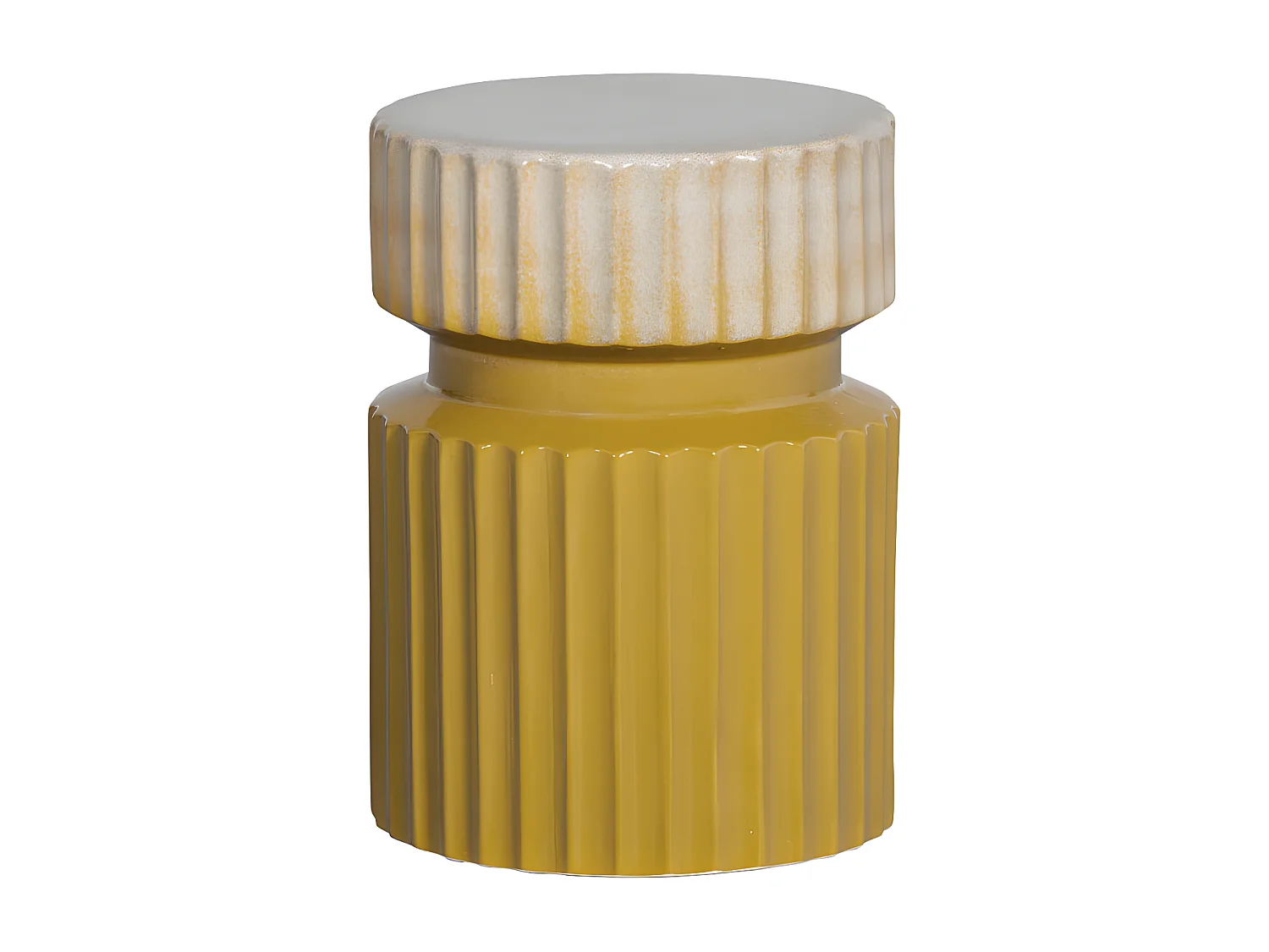 Geer - Table d'appoint ronde en céramique ø35cm - Jaune