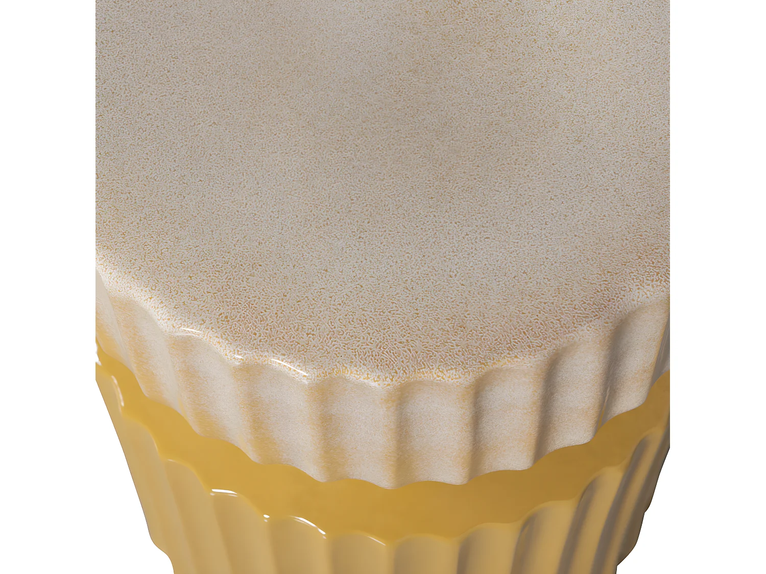 Geer - Table d'appoint ronde en céramique ø35cm - Jaune