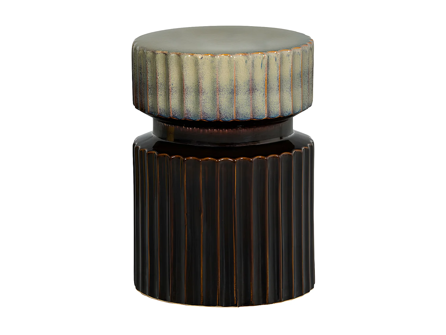 Geer - Table d'appoint ronde en céramique ø35cm - Marron