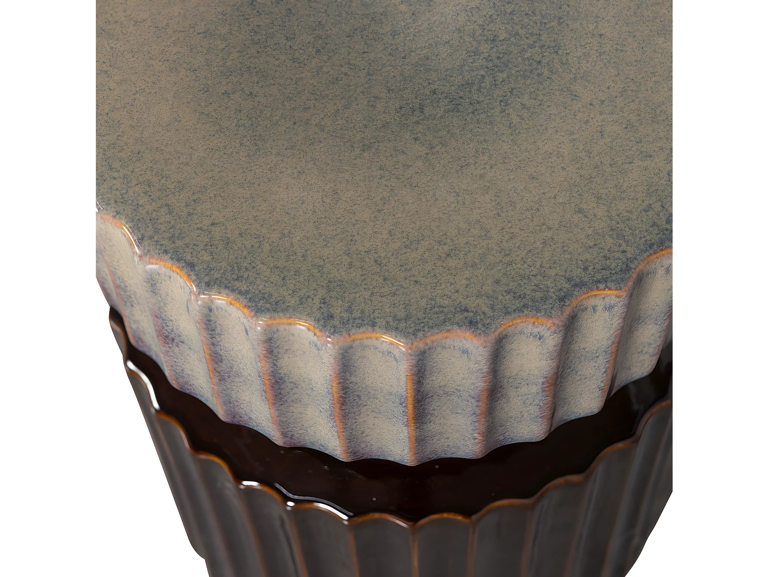 Geer - Table d'appoint ronde en céramique ø35cm - Marron