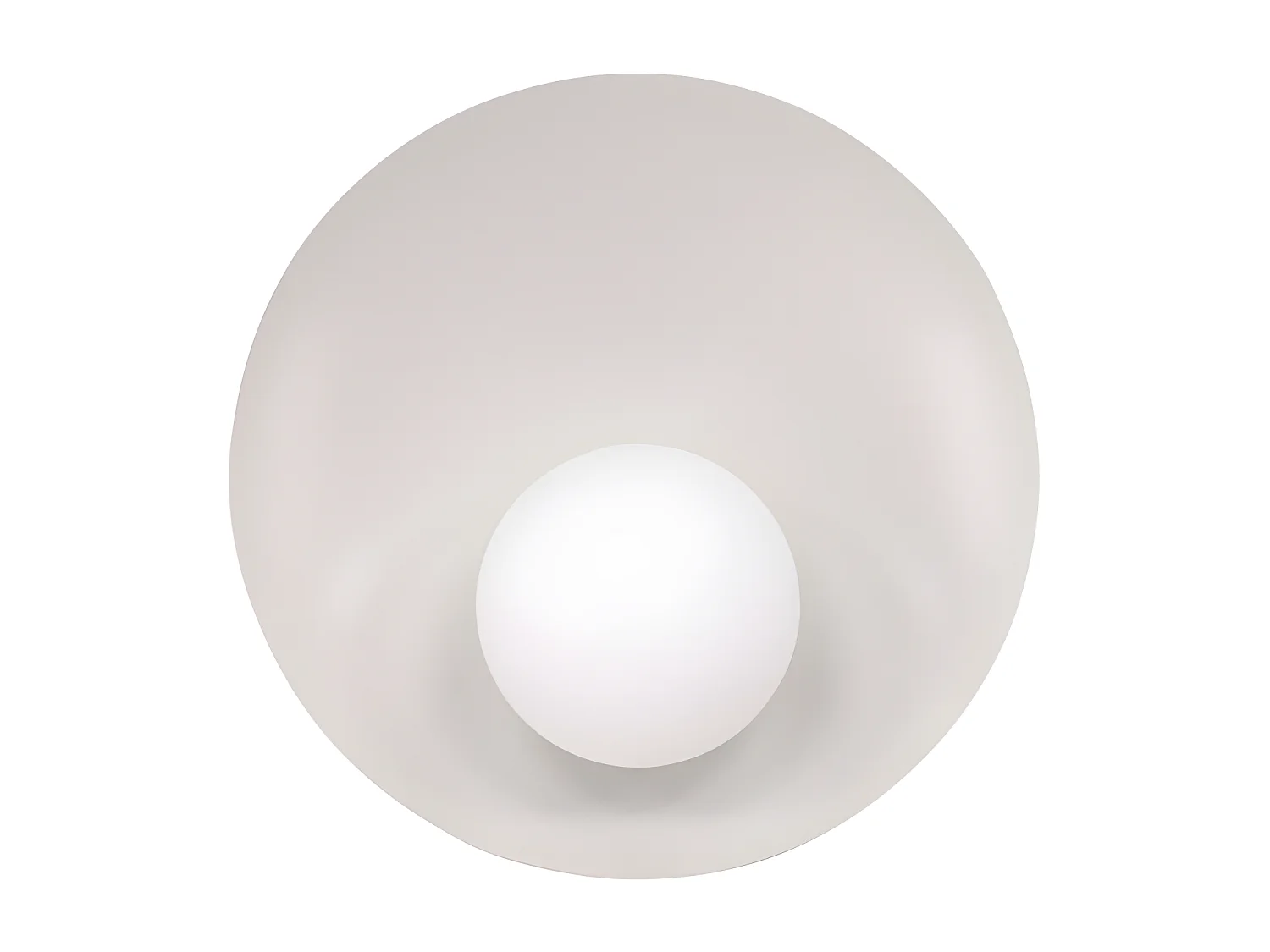 Le Havre - Applique murale ronde en métal - Gris clair