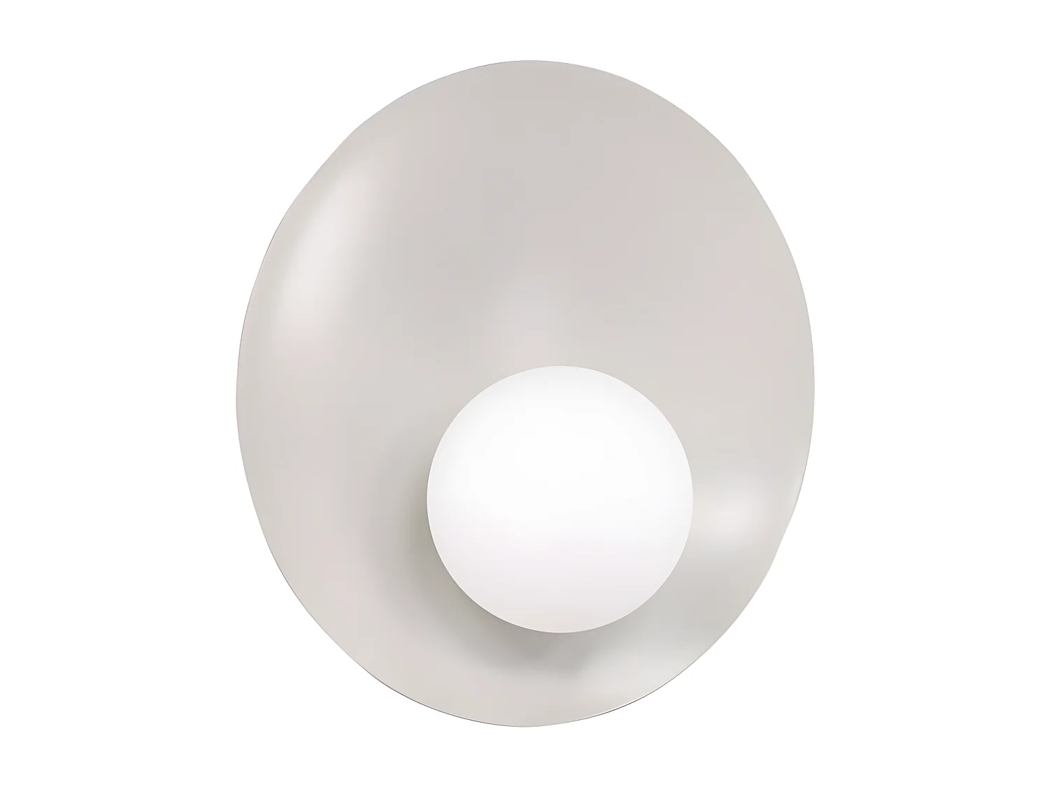 Le Havre - Applique murale ronde en métal - Gris clair