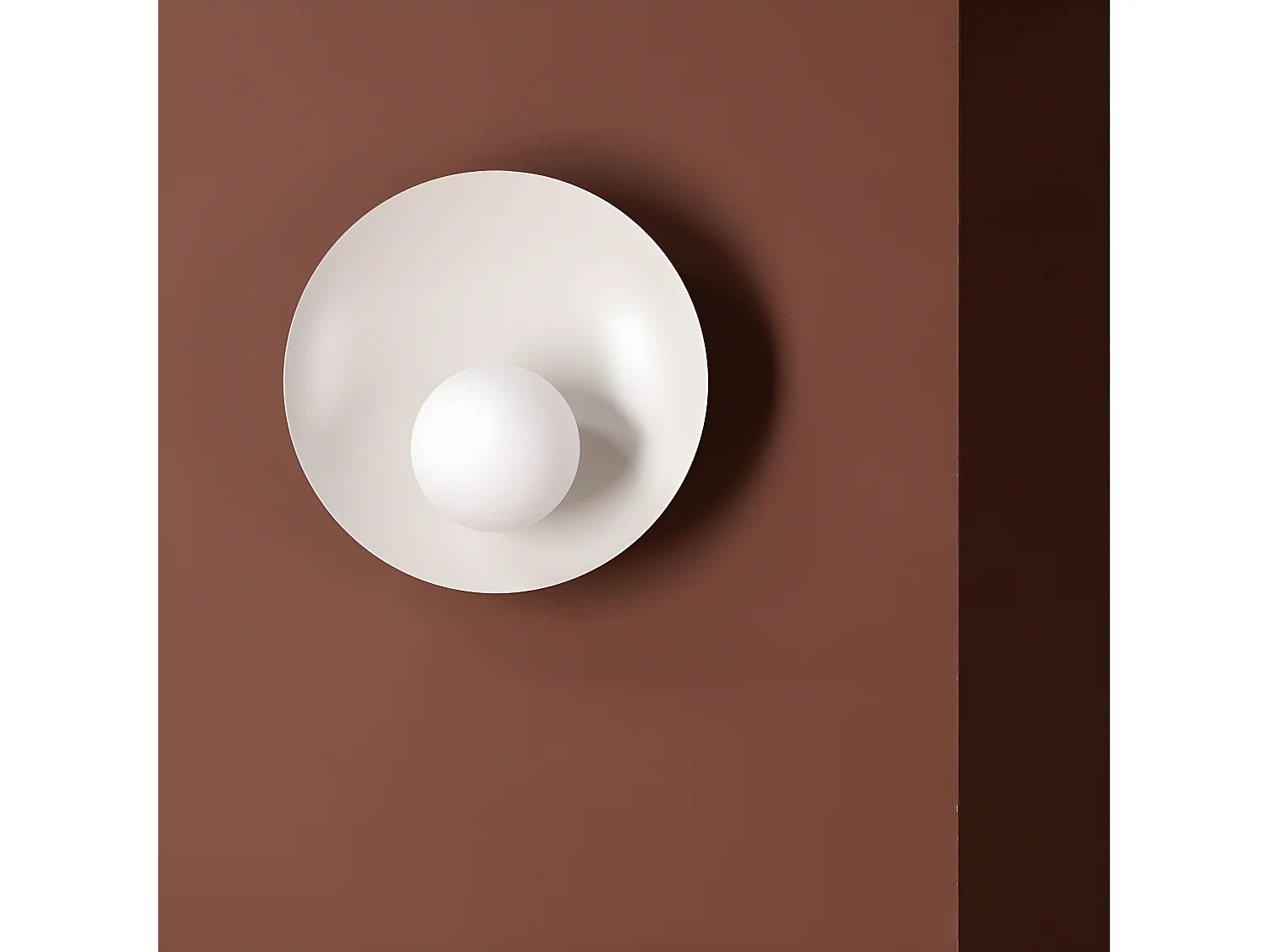 Le Havre - Applique murale ronde en métal - Gris clair