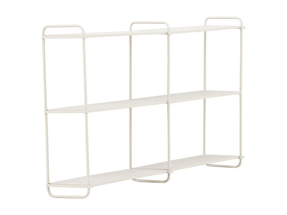 Libreria LyonB a parete 3 ripiani beige.