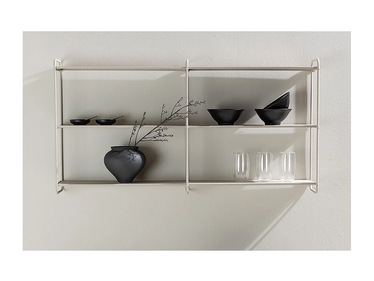 Librería de pared LyonB 3 estantes beige.