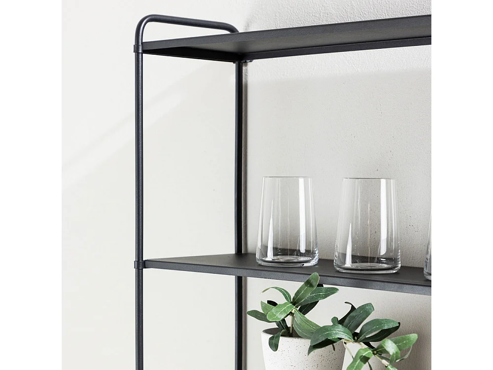 Libreria LyonB a parete 3 ripiani nera.