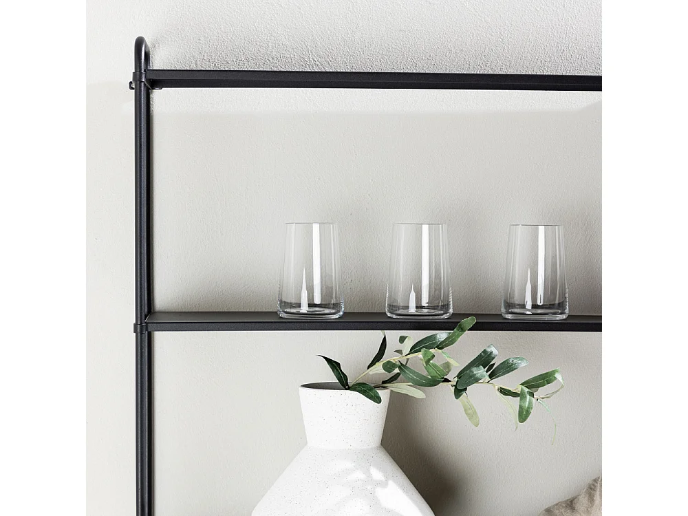 LyonB Regal Wandhängend 3 Regale schwarz.
