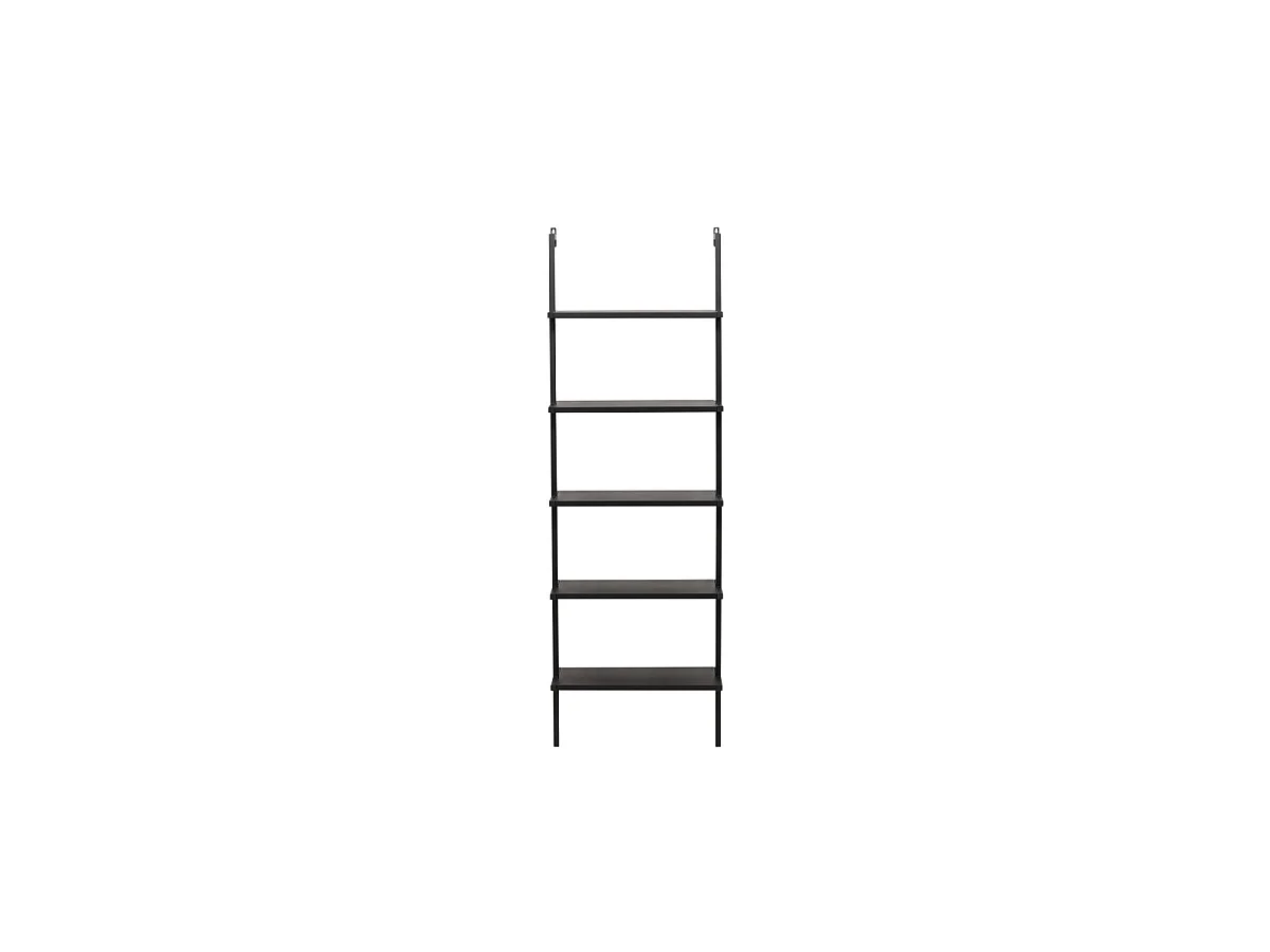 Caracas wandkast 5 planken zwart.