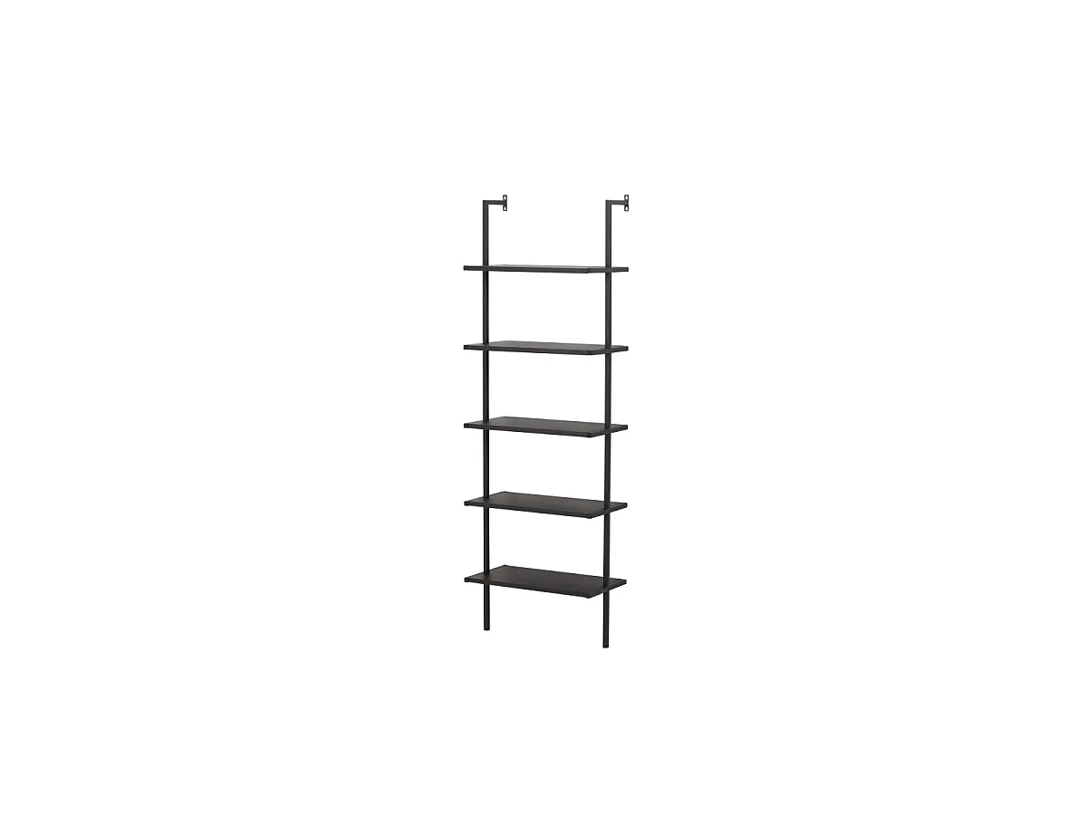 Caracas wandkast 5 planken zwart.