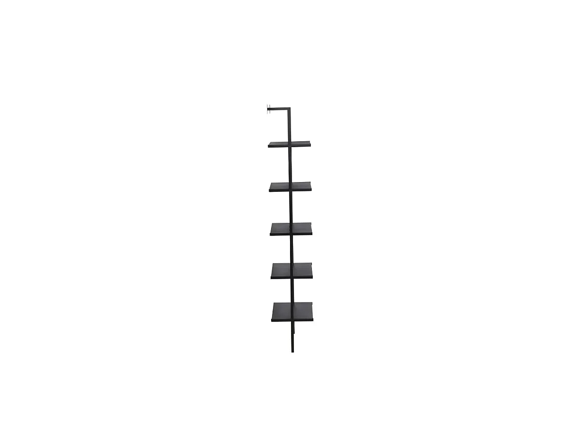 Caracas wandkast 5 planken zwart.