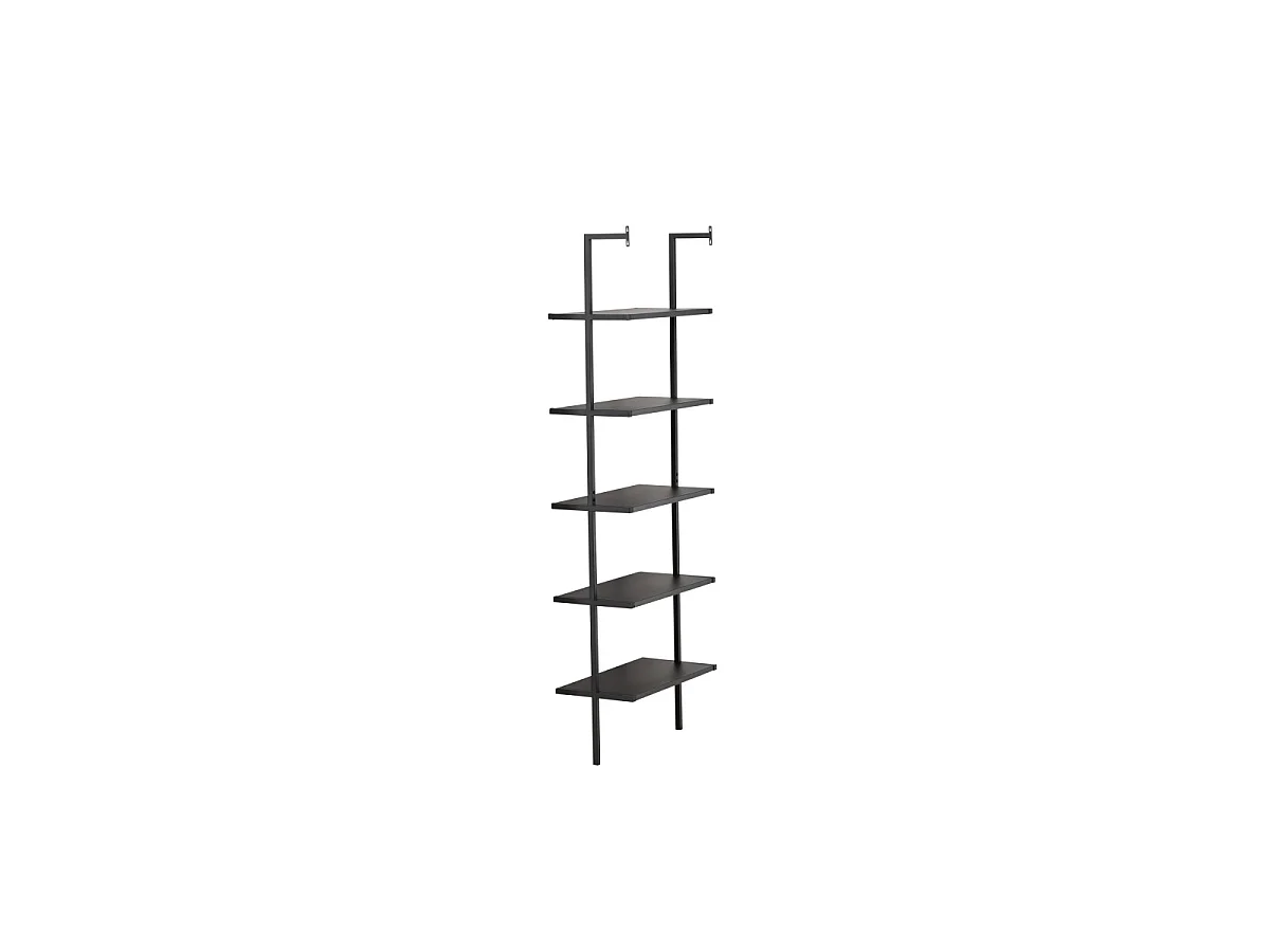 Caracas wandkast 5 planken zwart.
