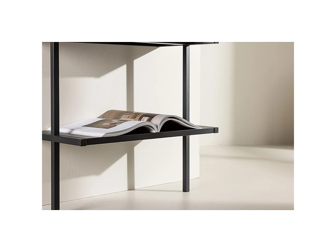 Caracas wandkast 5 planken zwart.