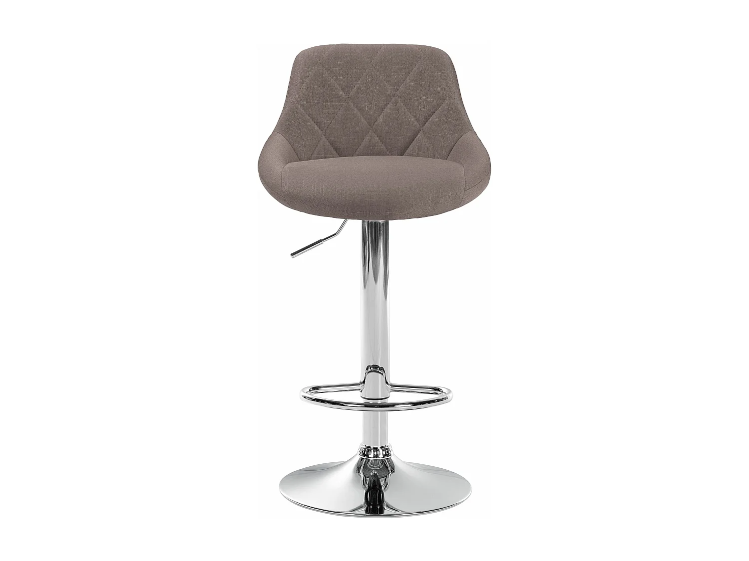 Tabouret de bar - Tissu & Chrome - Taupe - Lazio