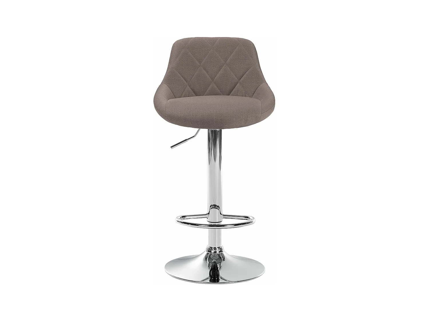 Tabouret de bar - Tissu & Chrome - Taupe - Lazio