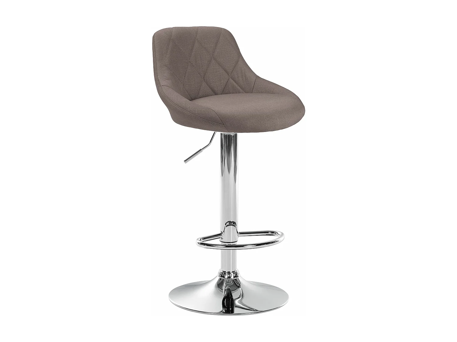 Tabouret de bar - Tissu & Chrome - Taupe - Lazio