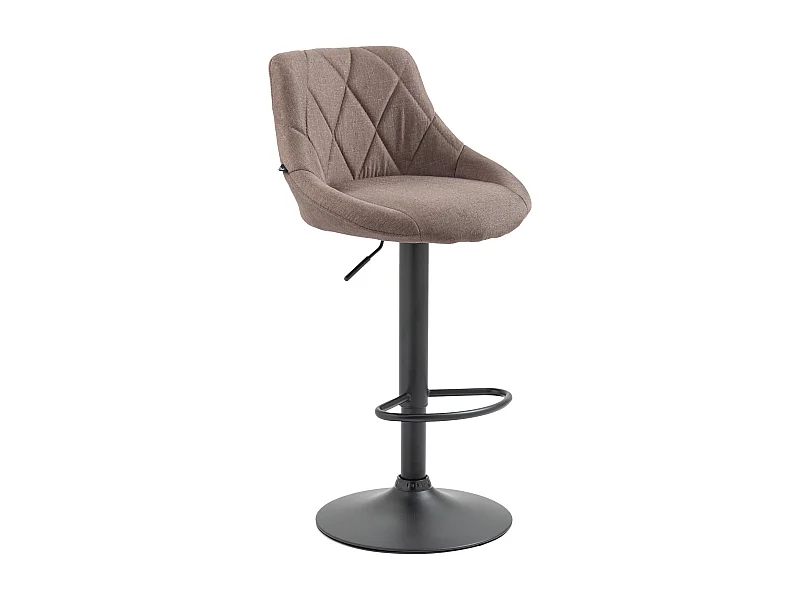 Tabouret de bar - Tissu & Noir - Taupe - Lazio