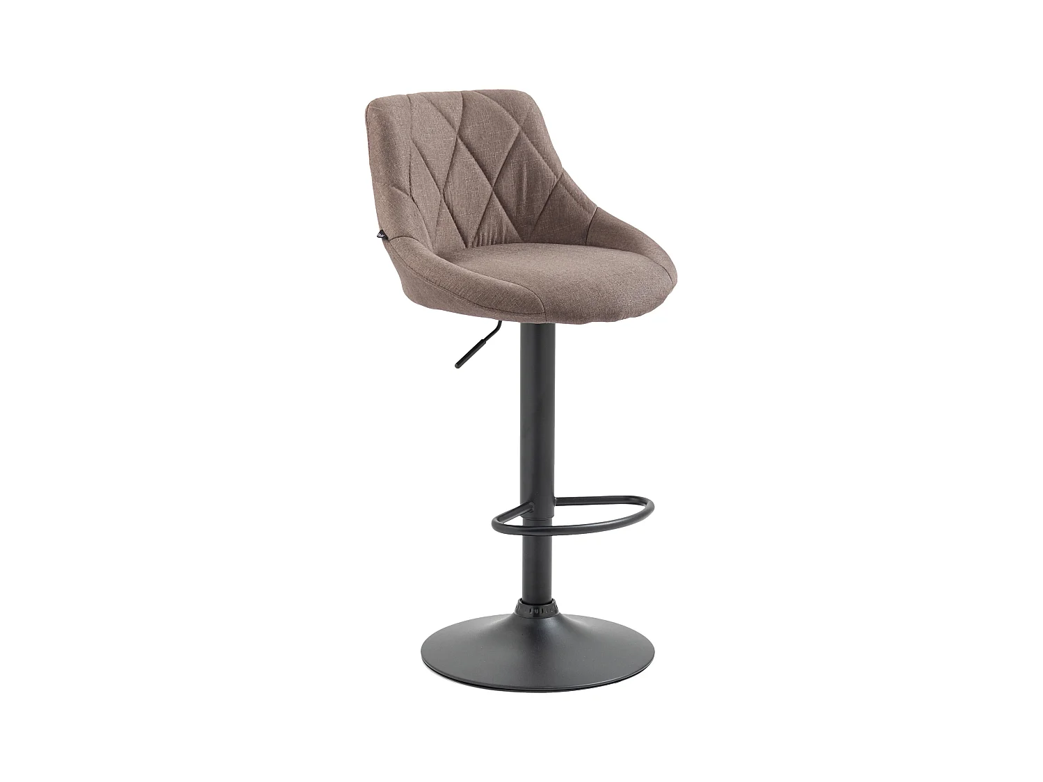 Tabouret de bar - Tissu & Noir - Taupe - Lazio