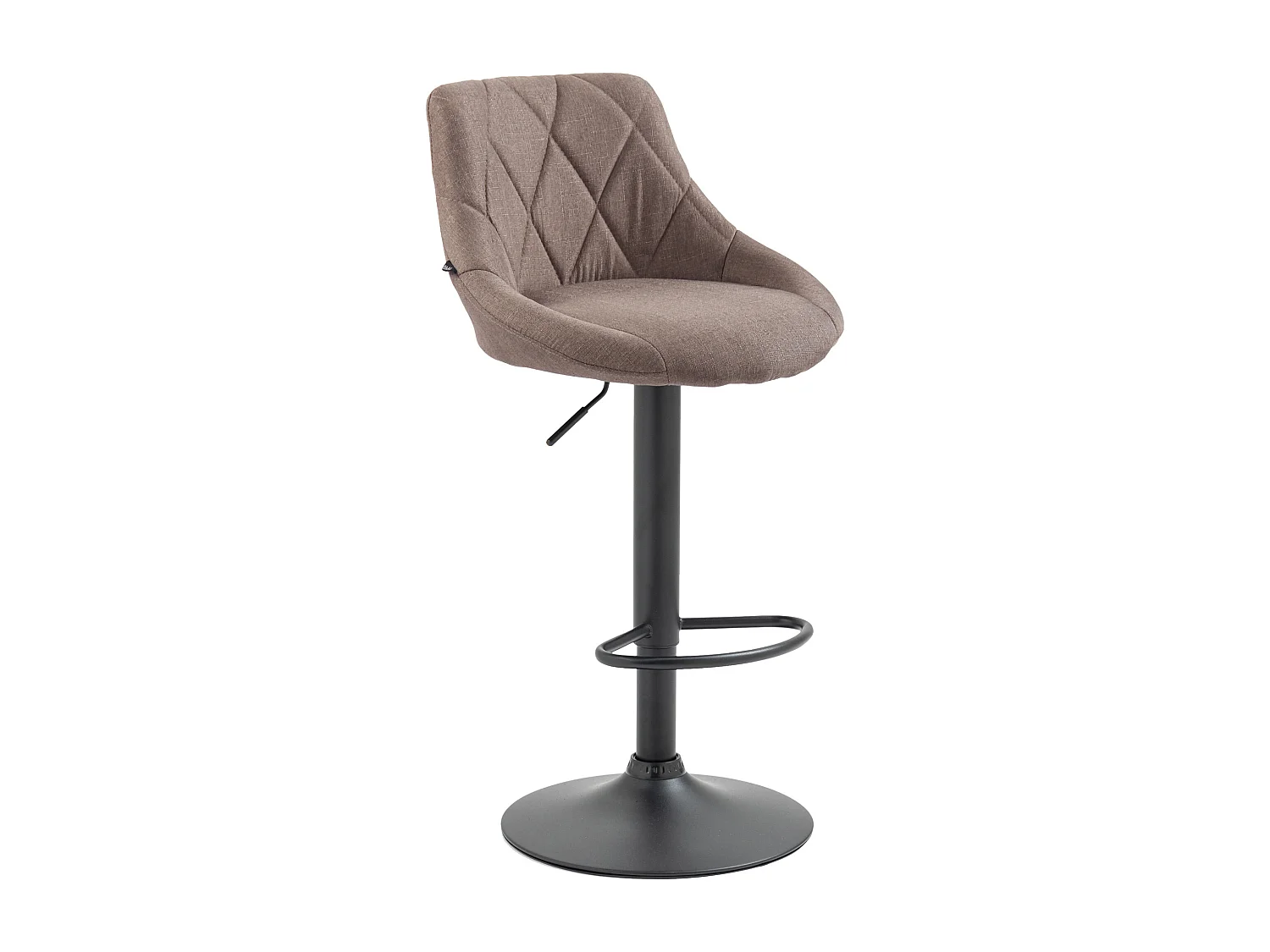 Tabouret de bar - Tissu & Noir - Taupe - Lazio