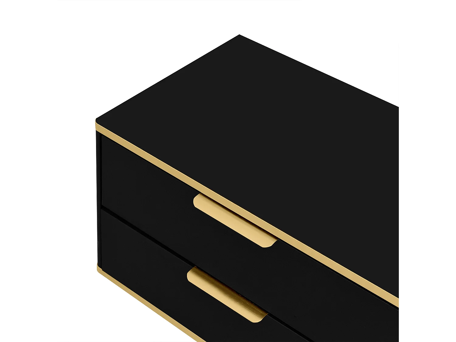 Mueble para TV moderno - con 2 puertas y 2 cajones - patas de metal - Negro