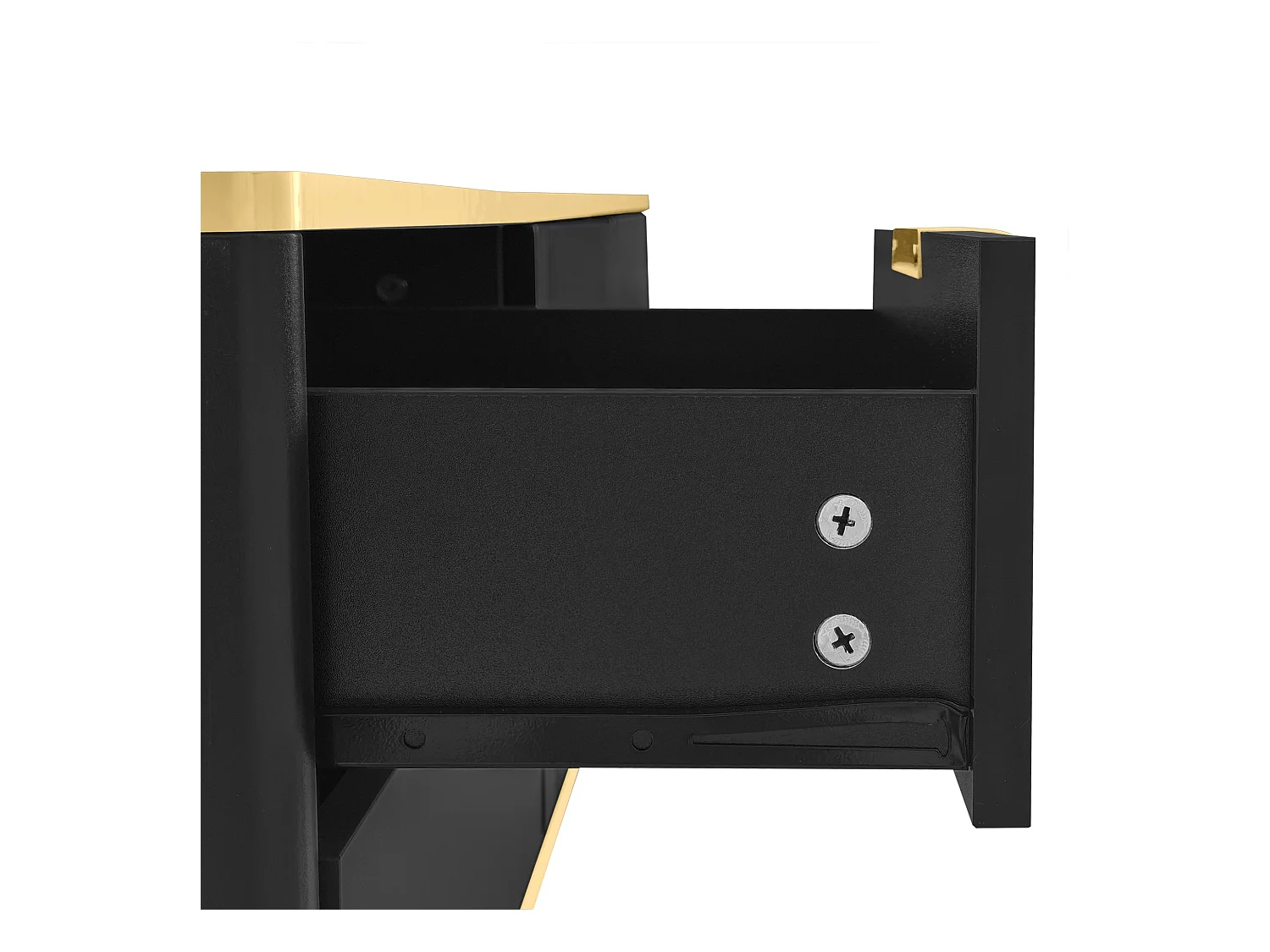 Mueble para TV moderno - con 2 puertas y 2 cajones - patas de metal - Negro