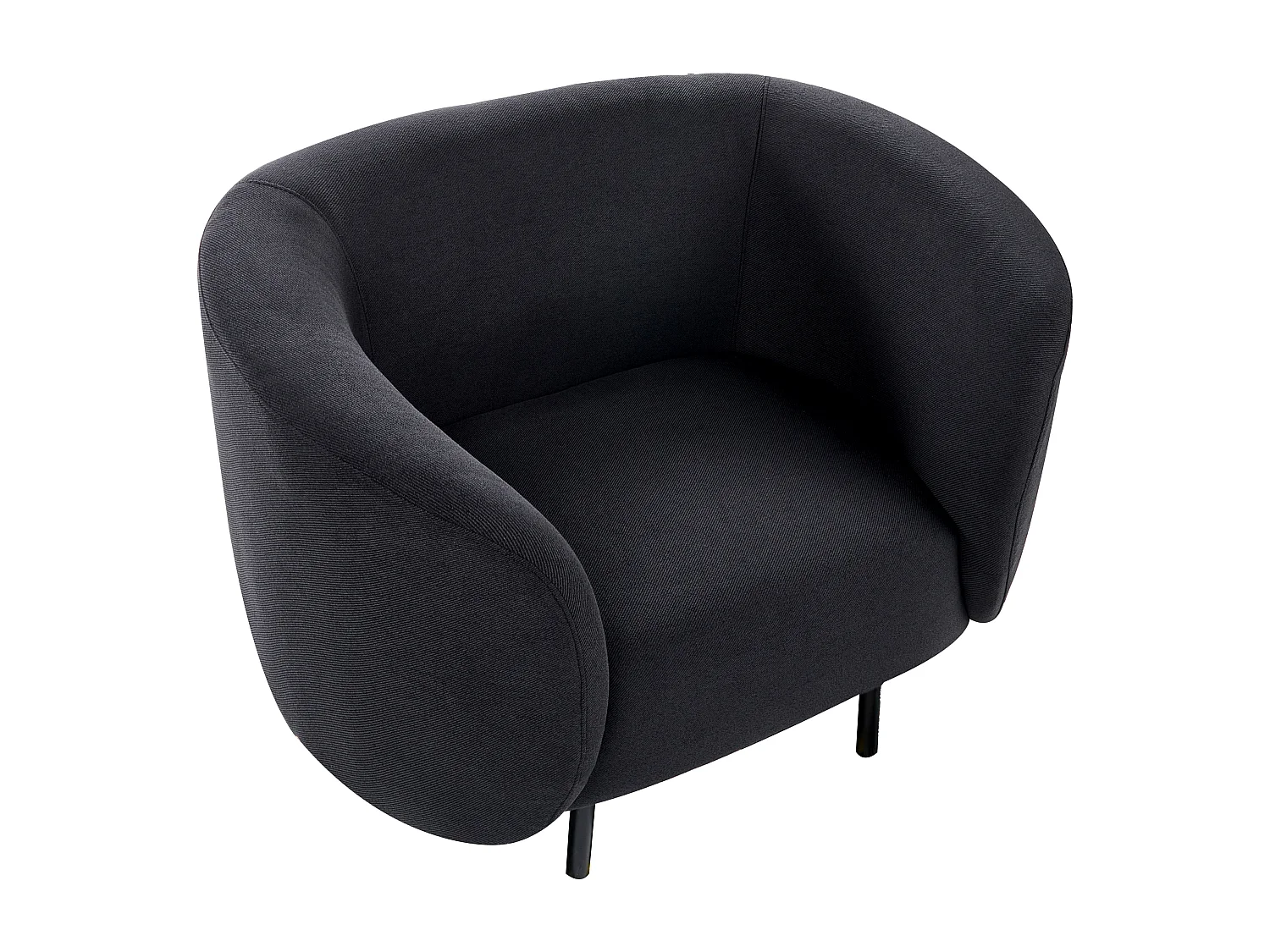 Fauteuil en tissu noir LOEN