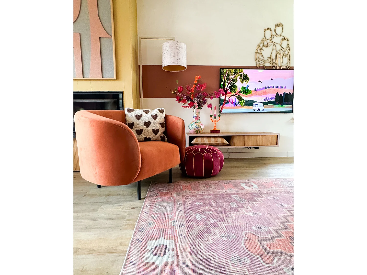 Armchair LOEN Velvet Orange